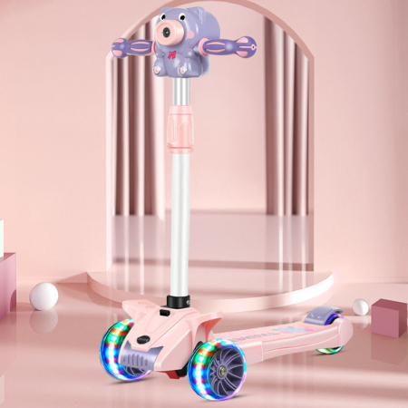Trotinetă copii cu muzică , lumini și baloane de săpun (roz) [3]
