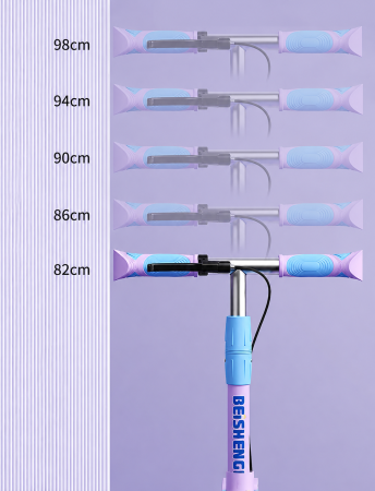 Trotinetă pliabilă copii cu lumini, muzică și ghidon reglabil - Rocket Blue [4]