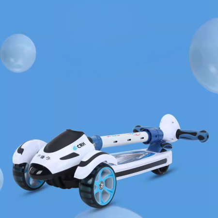 Trotinetă premium pentru copii „Avion” – alb & albastru [1]