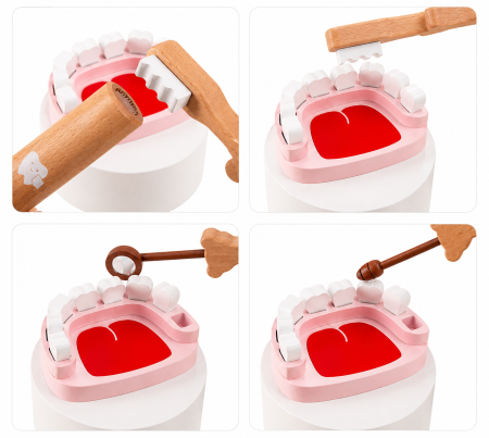 Trusă stomatologică din lemn – Set educativ de dentist cu 6 accesorii [2]