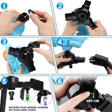 Tun cu apă pentru copii cu trepied pentru joacă în exterior - albastru [3]