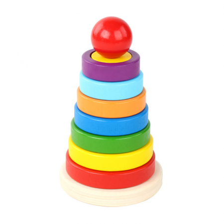 Turn de stivuire forme în straturi din lemn pentru copii - ZukiToys [1]