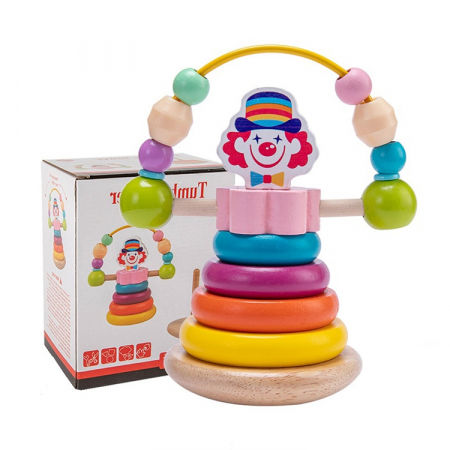 Turn Montessori de stivuit din lemn cu labirint motricitate [1]