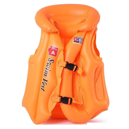 Colaci & Saltele Gonflabile - Vestă de salvare gonflabilă pentru copii 3–6 ani - Portocalie ( marime S )