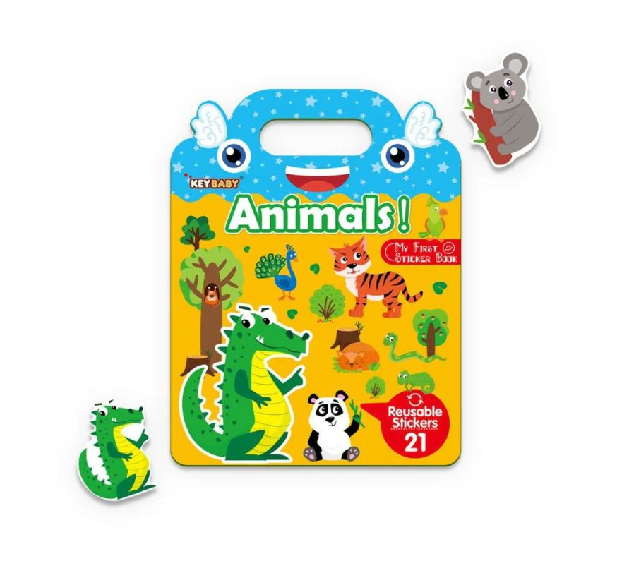 Carte educativa cu stickere reutilizabile - Animale (21 piese)