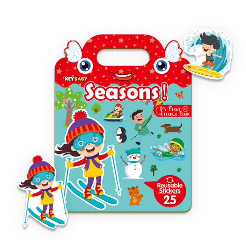 Carte educativa cu stickere reutilizabile - Anotimpuri (25 piese)