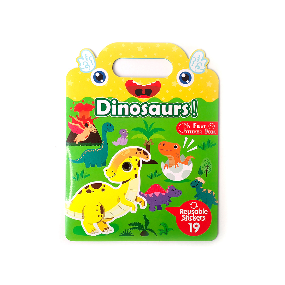 Carte educativa cu stickere reutilizabile - Dinozauri (19 piese)