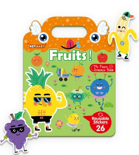 Carte educativa cu stickere reutilizabile - Fructe (26 piese)