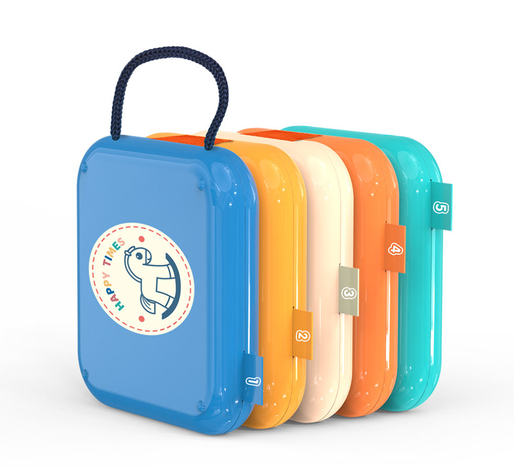 Jucarie educativa Montessori busy board cu activitati senzoriale, sortare forme si cuburi