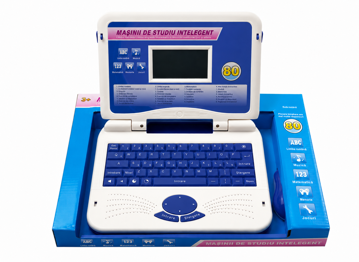 Laptop educativ interactiv copii 80 activitati bilingve albastru