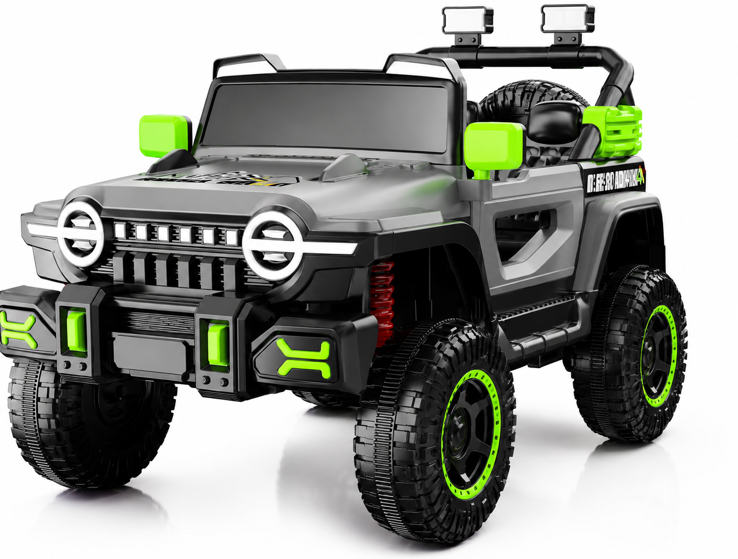 Masina electrica 4x4 cu motor 380W, roti EVA si design off-road premium - Verde