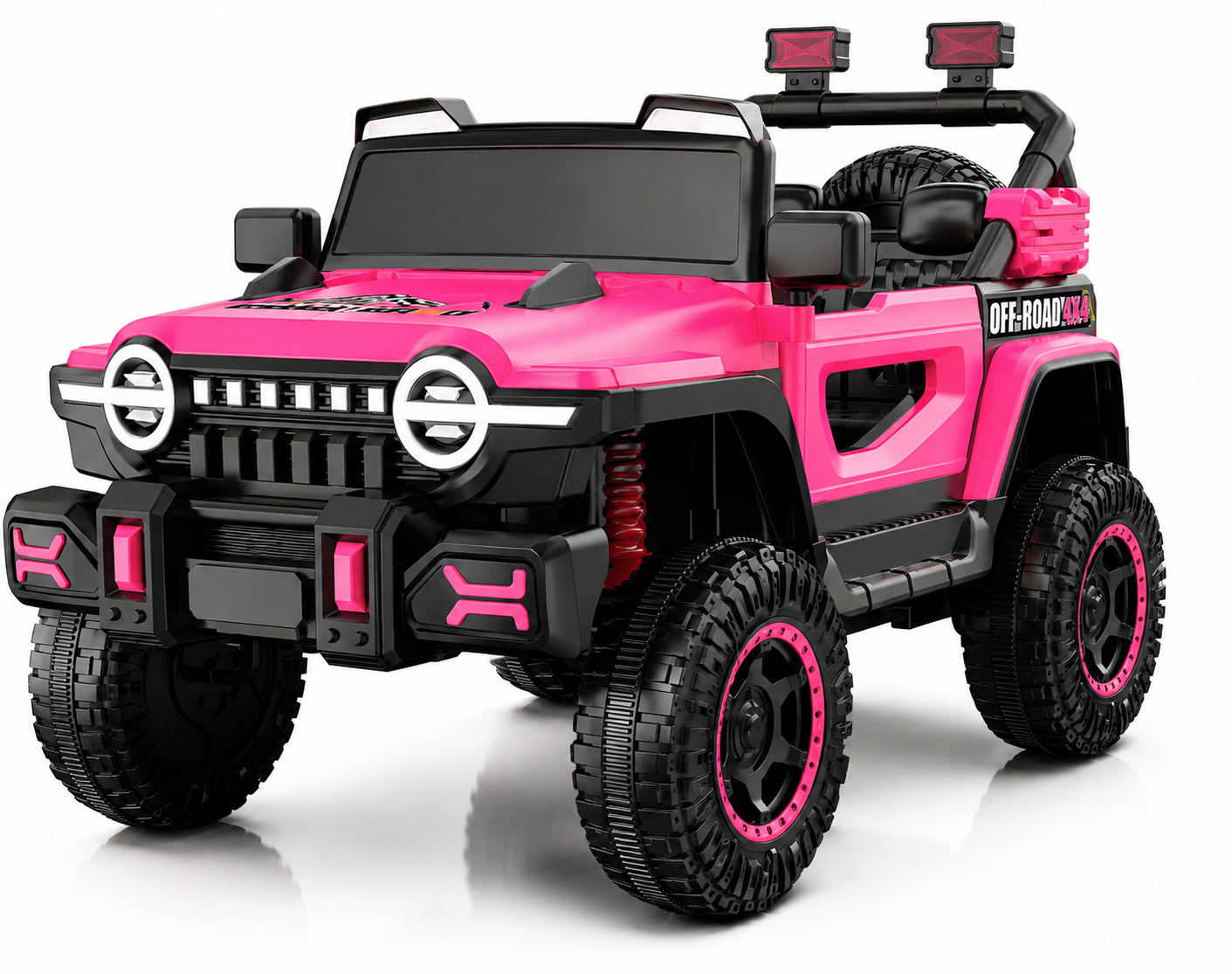 Masina electrica 4x4 cu motor 380W, roti EVA si design off-road premium -Roz