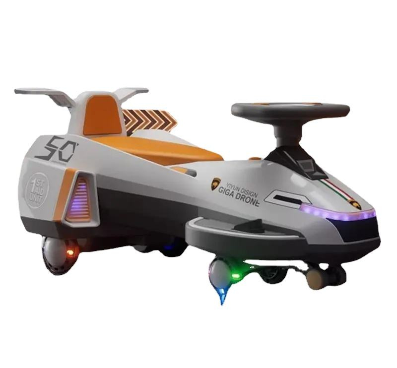 Masinuta electrica Ride-On Giga Drone, gri-portocaliu, iluminare LED