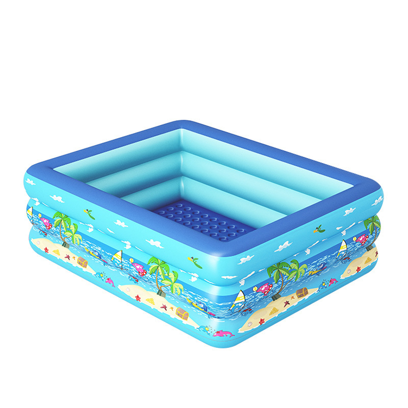 Piscina gonflabila pentru copii, dreptunghiulara cu podea moale - dimensiune 210 x 138 x 55 cm