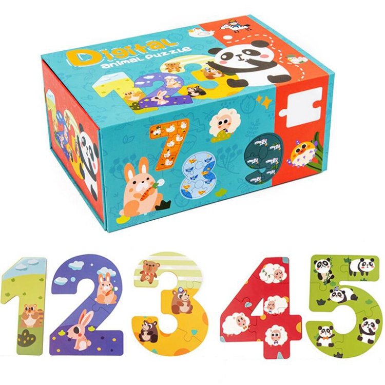 Puzzle educativ cu cifre gigant si animale - 90 piese