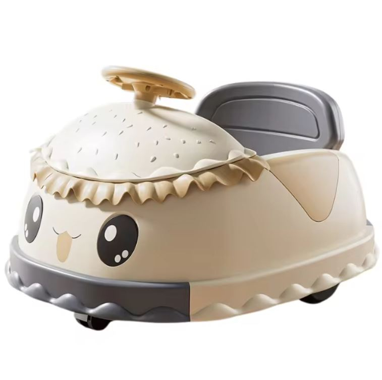 Ride-on electric rotativ 360 cu telecomanda si lumini Bej