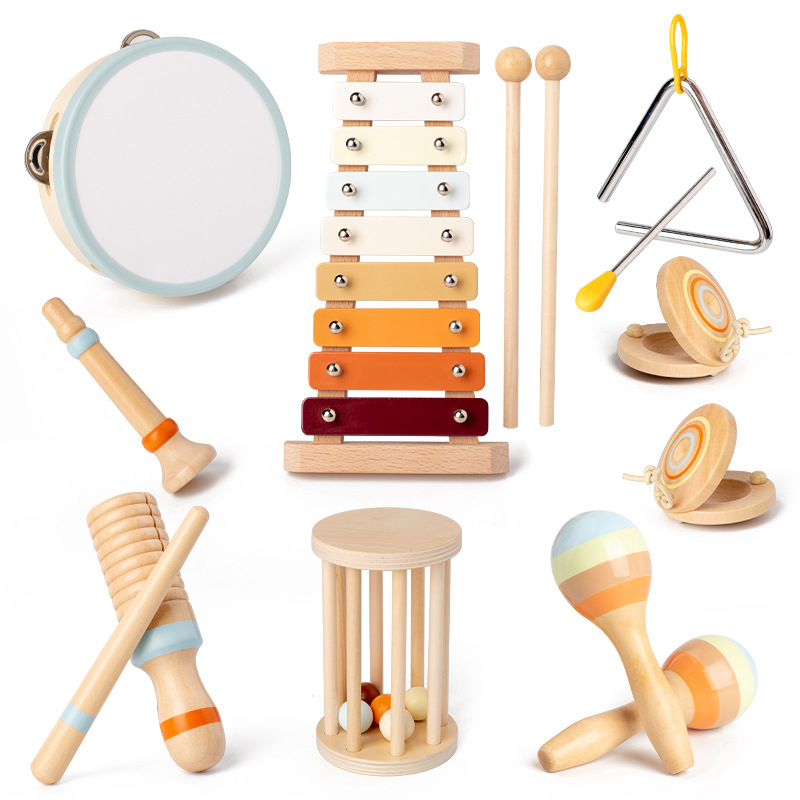 Set instrumente muzicale tip Montessori - 6 piese din lemn