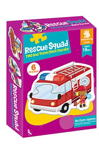 Set puzzle educativ 6 in 1 cu piese mari - echipa de salvare