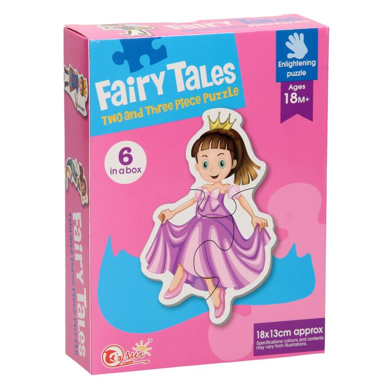 Set puzzle educativ 6 in 1 cu piese mari - personaje din basme