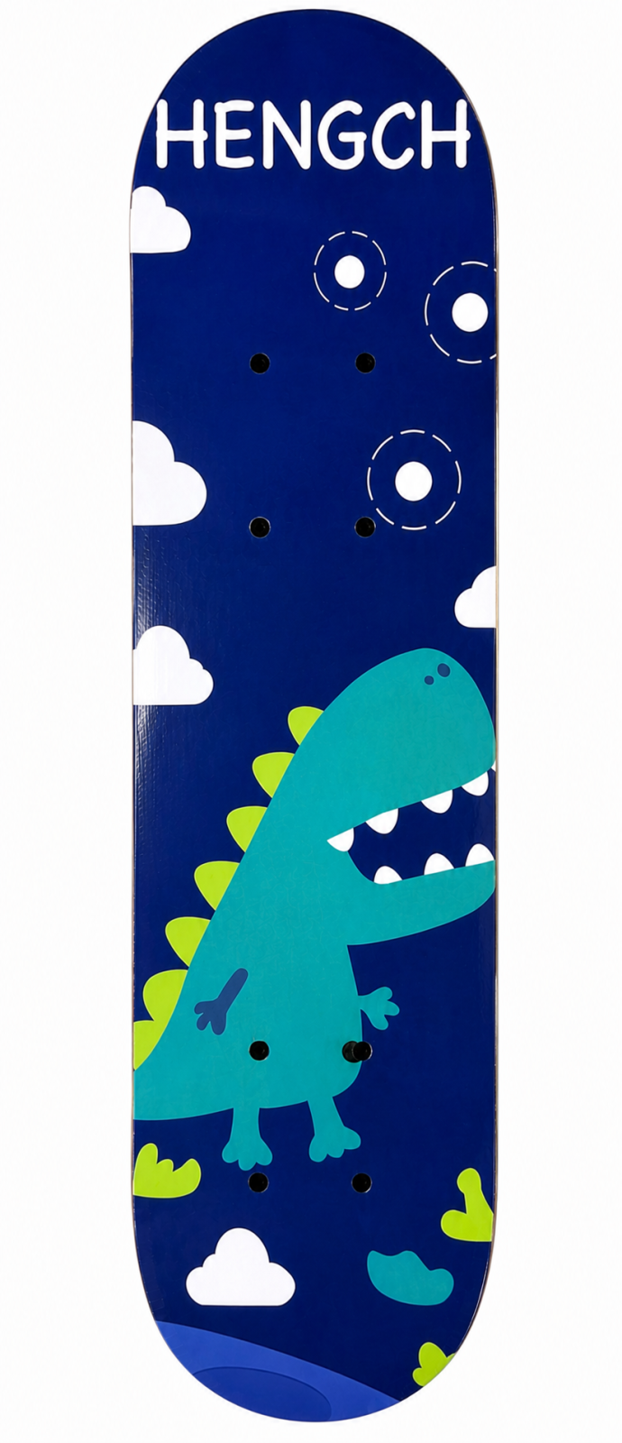 Skateboard din lemn model Dino Urban Blue - 60 cm