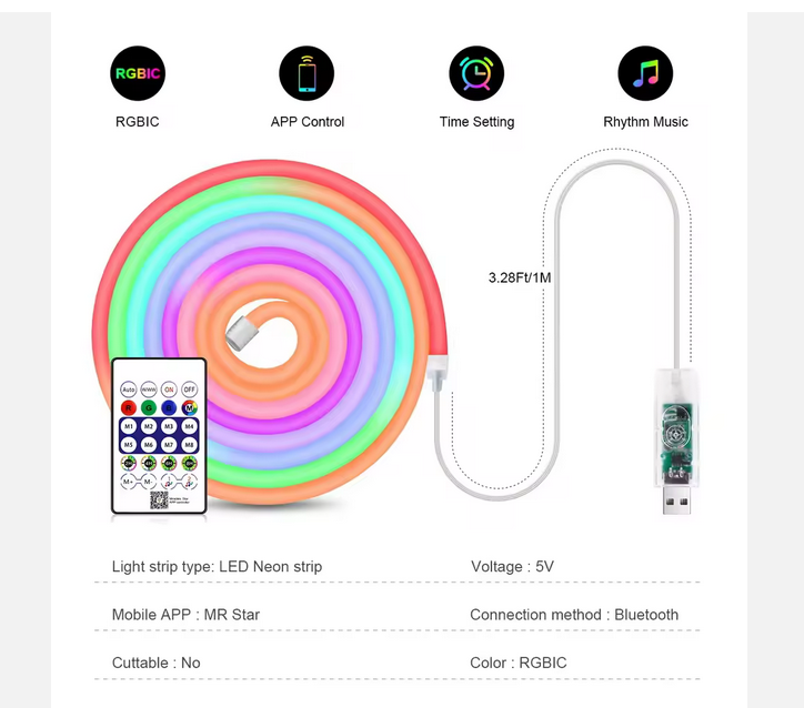Bandă LED RGB Impermeabilă 5 m – Ambianță și iluminare inteligentă [2]