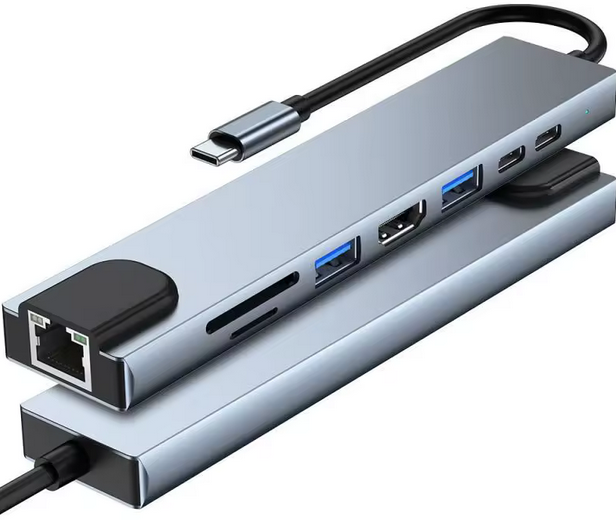 Stație de andocare USB-C 8-în-1 cu HDMI 4K + Ethernet + PD [4]