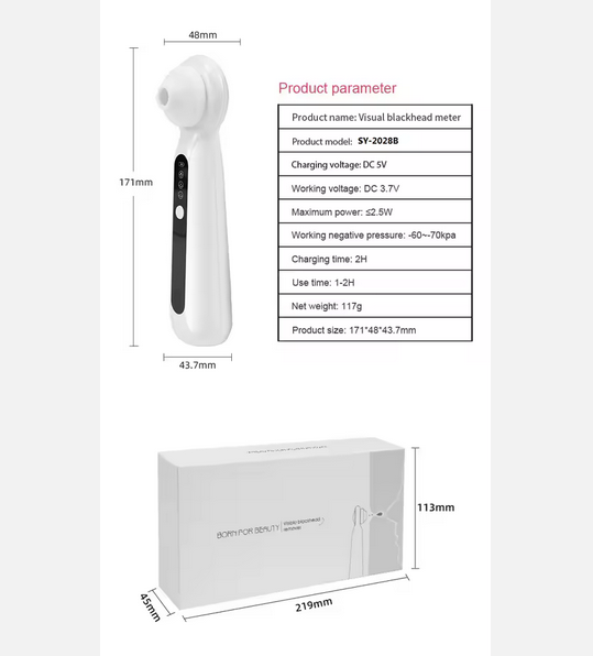 Eliminator puncte negre electric pentru Porii Faciali & Kit Strip nas [2]