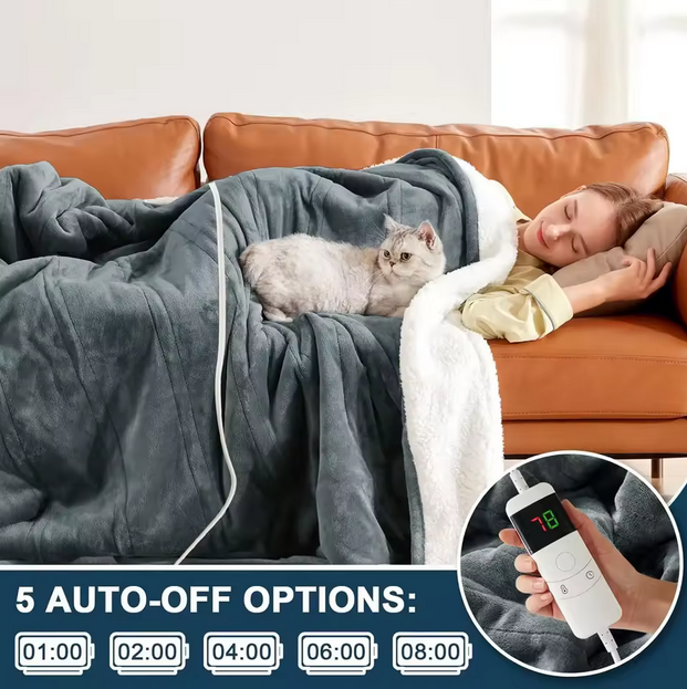 Pătură Electrică Încălzitoare din Flanel Moale [4]