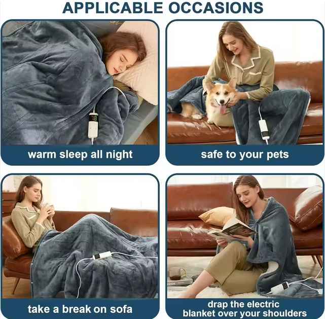 Pătură Electrică Încălzitoare din Flanel Moale [3]