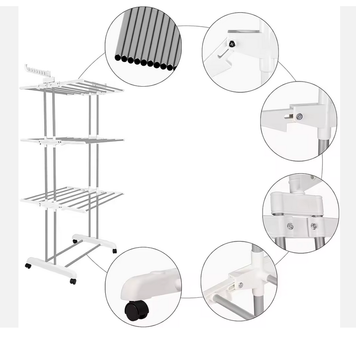 Suport de uscare rufe tip stand, 3 straturi, pliabil [4]