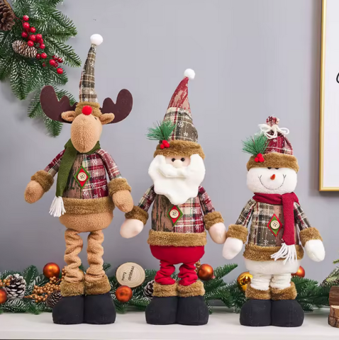 Plușuri Festive de Crăciun – Moș Crăciun & Om de Zăpadă [1]