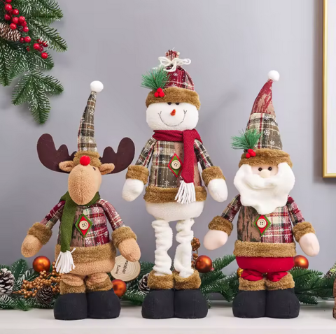 Produse Sezoniere - Plușuri Festive de Crăciun – Moș Crăciun & Om de Zăpadă