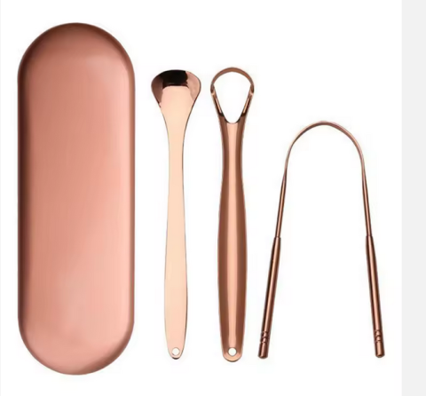 Îngrijire personală - Set 3 Curățătoare de Limbă din Oțel Inoxidabil – Igienă Orală Premium