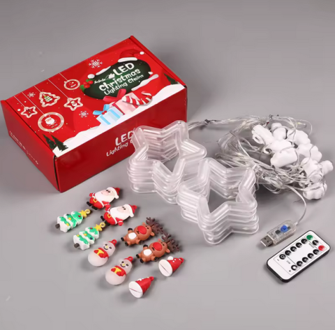 Produse Sezoniere - Ghirlandă LED cu Stele – Iluminare Festivă & Atmosferă Magică