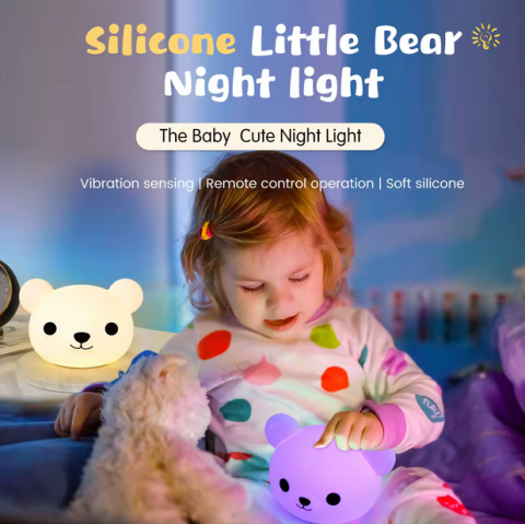 Lampă de Noapte Urs Din Silicon – Siguranță & Ambianță [1]