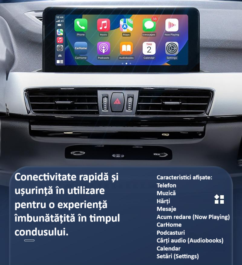 Adaptor wireless CarPlay & Android Auto 2-in-1 Q1M, compatibil cu Apple iOS 10+ si Android 11+, WiFi 5GHz, Plug-and-Play, compact si usor, transmisie stabila, conexiune Bluetooth, gri carbon [8]
