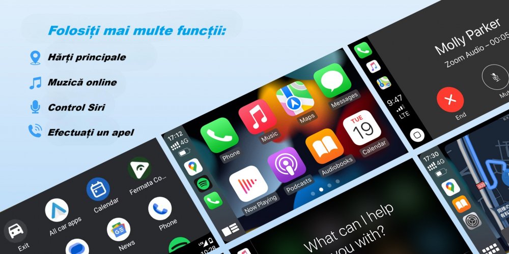Adaptor wireless CarPlay & Android Auto 2-in-1 CP86, compatibil cu Apple iOS 10+ si Android 11+, WiFi 5GHz, Plug-and-Play, compact si usor, transmisie stabila, conexiune Bluetooth, negru [9]