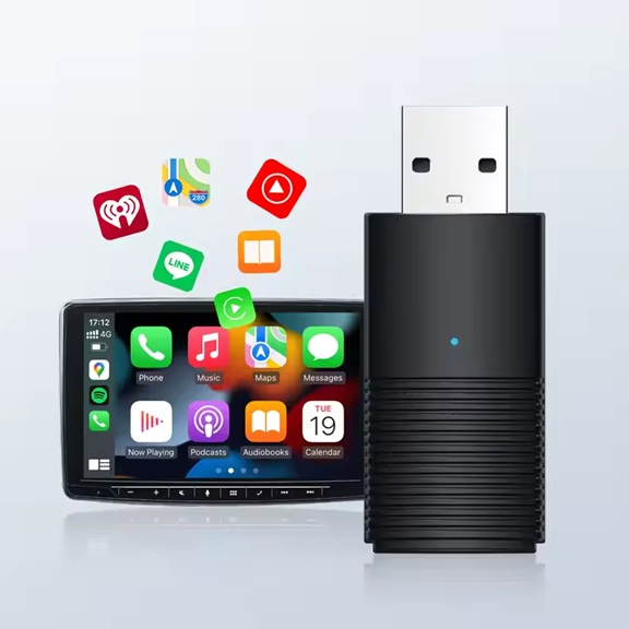 Adaptor wireless CarPlay & Android Auto 2-in-1 CP86, compatibil cu Apple iOS 10+ si Android 11+, WiFi 5GHz, Plug-and-Play, compact si usor, transmisie stabila, conexiune Bluetooth, negru [3]