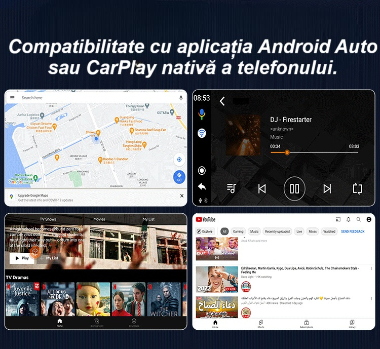 Adaptor wireless CarPlay & Android Auto 2-in-1 KM3, compatibil cu Apple iOS 10+ si Android 11+, WiFi 5GHz, Plug-and-Play, compact si usor, transmisie stabila, conexiune Bluetooth, negru [8]