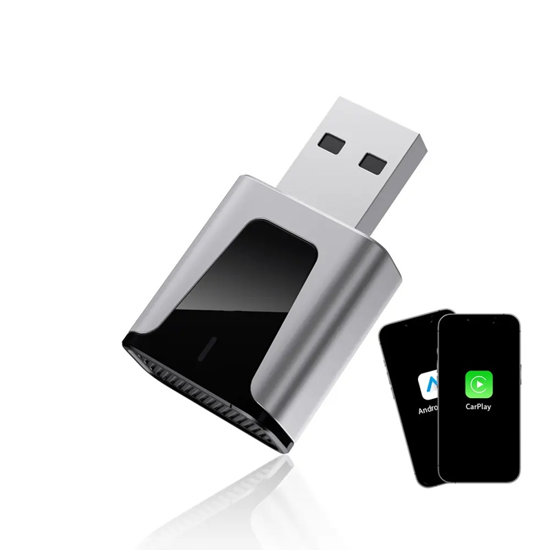 Adaptor wireless CarPlay & Android Auto 2-in-1 KM3, compatibil cu Apple iOS 10+ si Android 11+, WiFi 5GHz, Plug-and-Play, compact si usor, transmisie stabila, conexiune Bluetooth, negru [2]
