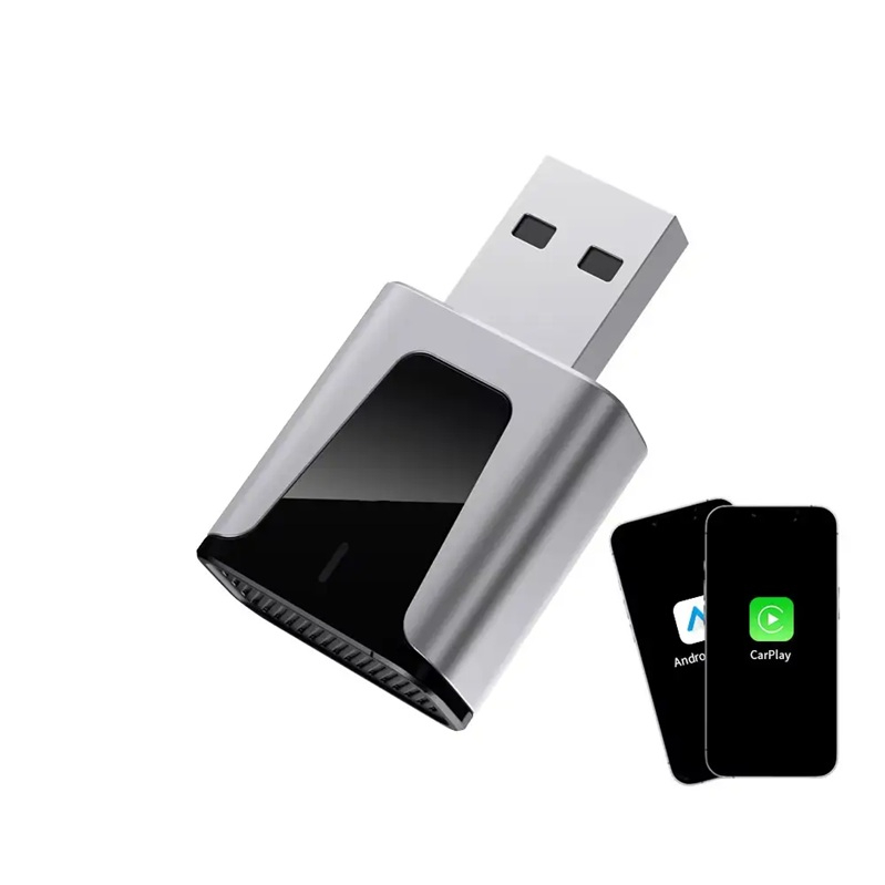 Adaptor wireless CarPlay & Android Auto 2-in-1 KM3, compatibil cu Apple iOS 10+ si Android 11+, WiFi 5GHz, Plug-and-Play, compact si usor, transmisie stabila, conexiune Bluetooth, negru [1]