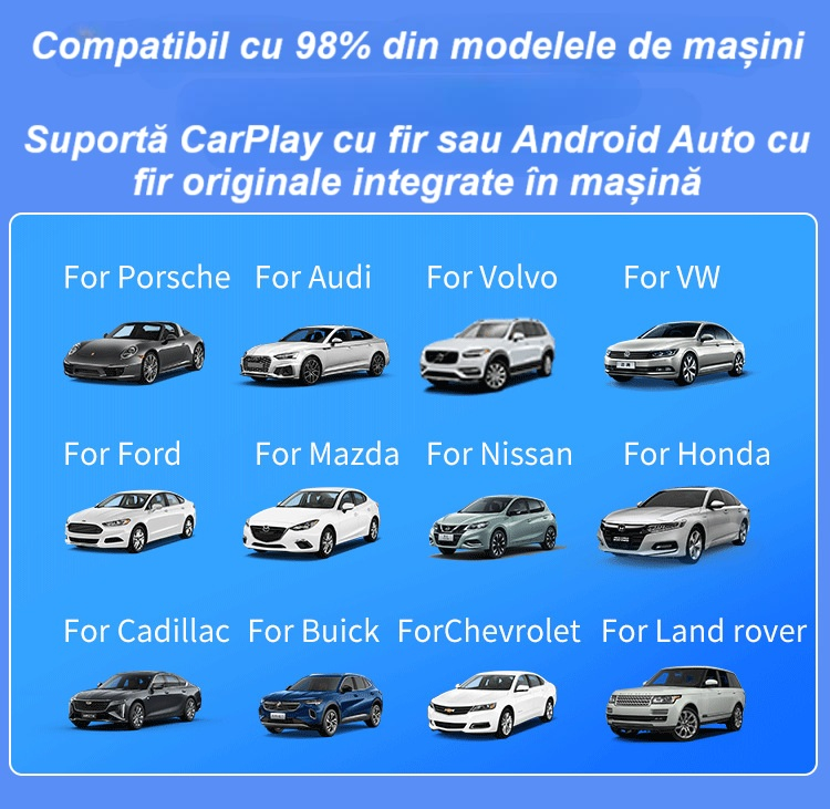 Adaptor wireless CarPlay & Android Auto 2-in-1 KM3, compatibil cu Apple iOS 10+ si Android 11+, WiFi 5GHz, Plug-and-Play, compact si usor, transmisie stabila, conexiune Bluetooth, negru [14]