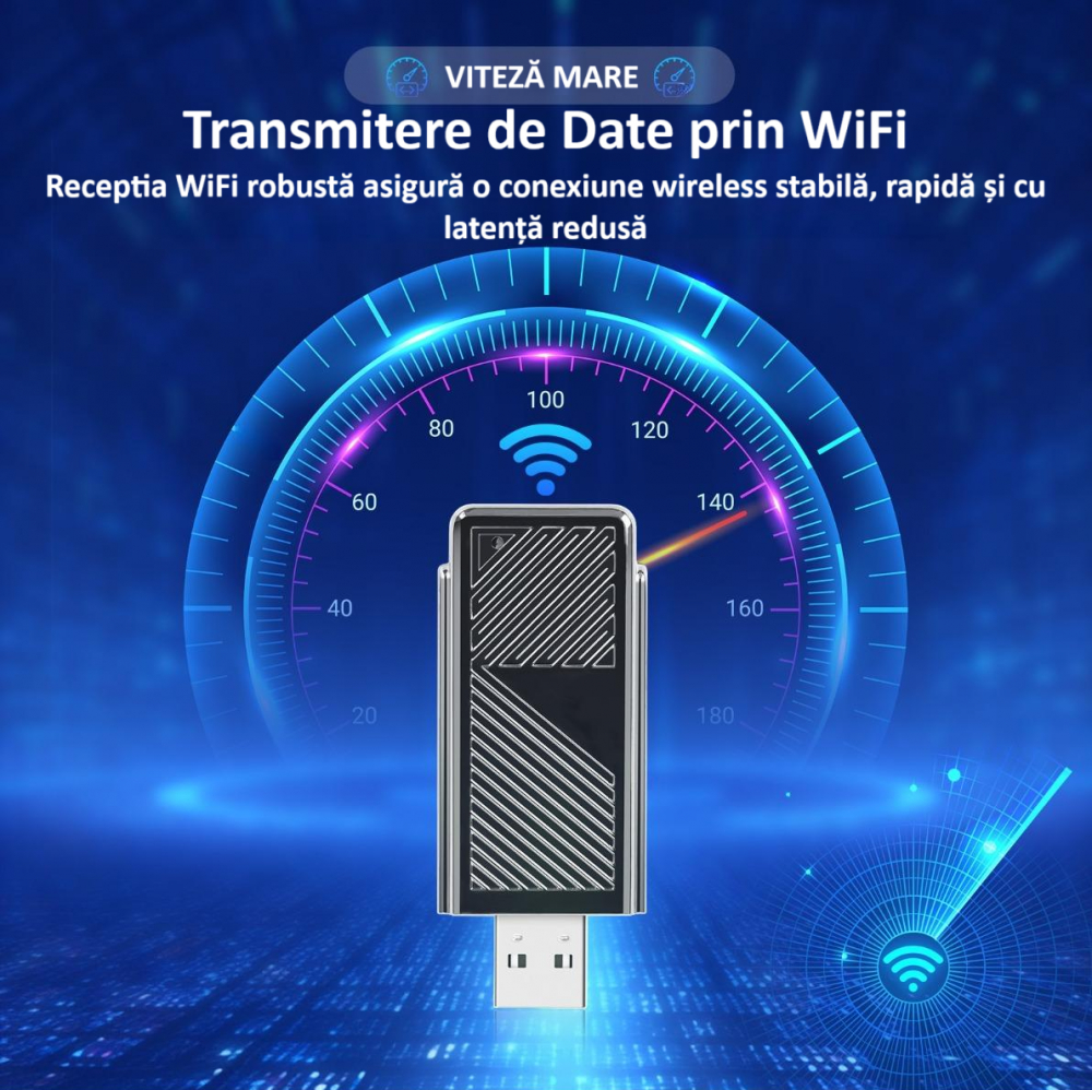Adaptor wireless CarPlay & Android Auto 2-in-1 H2N1, compatibil cu Apple iOS 10+ si Android 11+, WiFi 5GHz, Plug-and-Play, compact si usor, transmisie stabila, conexiune Bluetooth, gri [9]