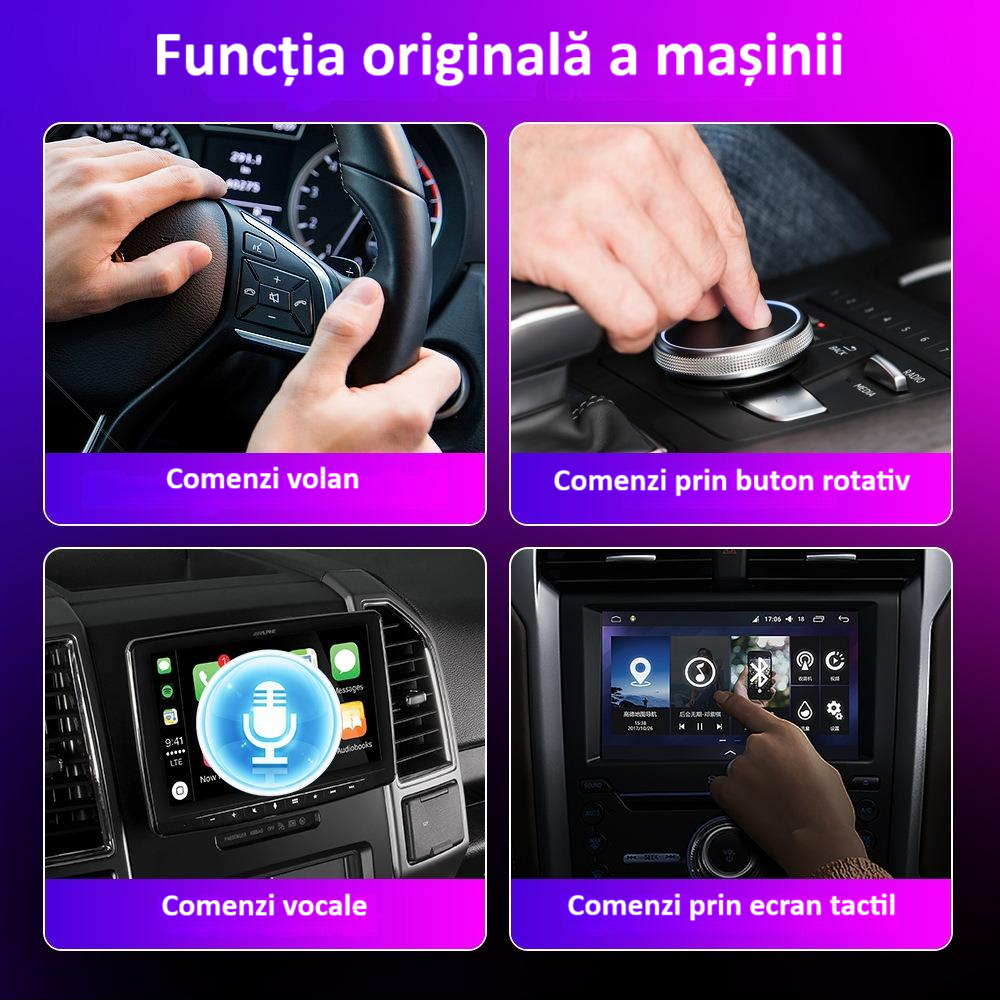 Adaptor wireless CarPlay & Android Auto 2-in-1 C11, compatibil cu Apple iOS 10+ si Android 11+, WiFi 5GHz, Plug-and-Play, compact si usor, transmisie stabila, conexiune Bluetooth, negru [15]