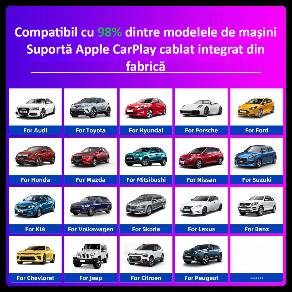 Adaptor wireless CarPlay & Android Auto 2-in-1 C11, compatibil cu Apple iOS 10+ si Android 11+, WiFi 5GHz, Plug-and-Play, compact si usor, transmisie stabila, conexiune Bluetooth, negru [14]
