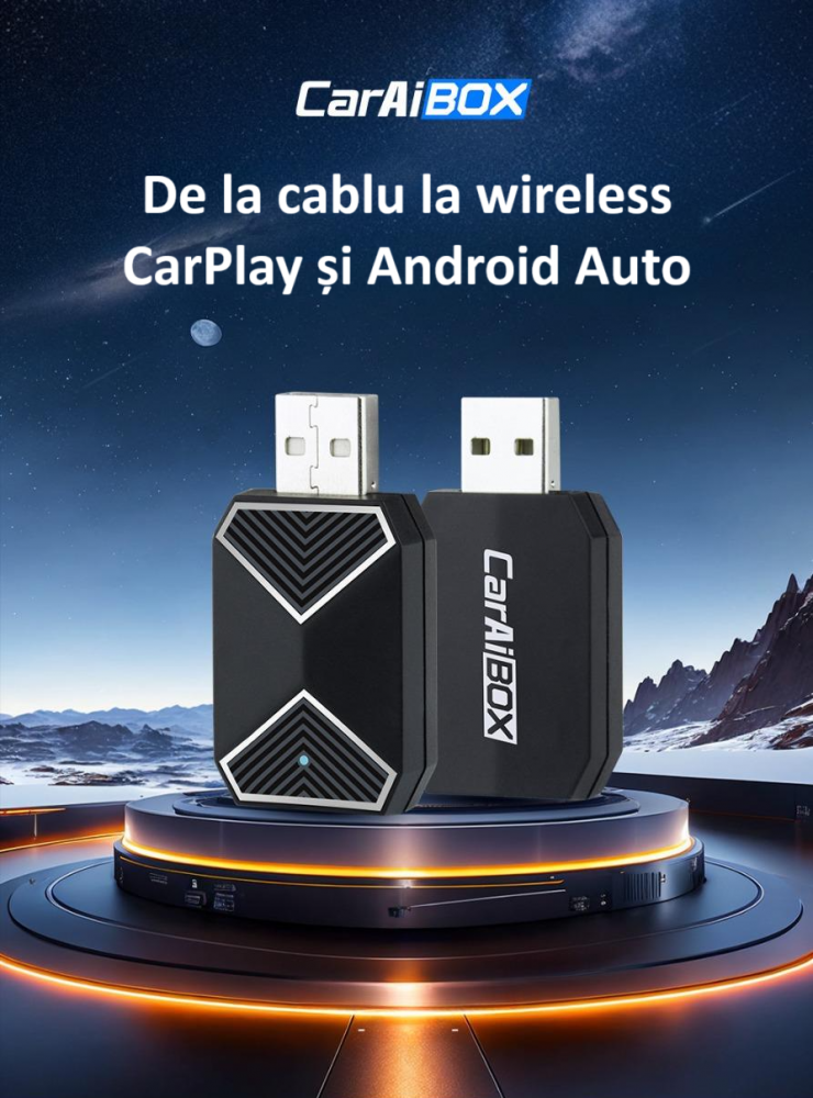 Adaptor wireless CarPlay & Android Auto 2-in-1 C11, compatibil cu Apple iOS 10+ si Android 11+, WiFi 5GHz, Plug-and-Play, compact si usor, transmisie stabila, conexiune Bluetooth, negru [7]