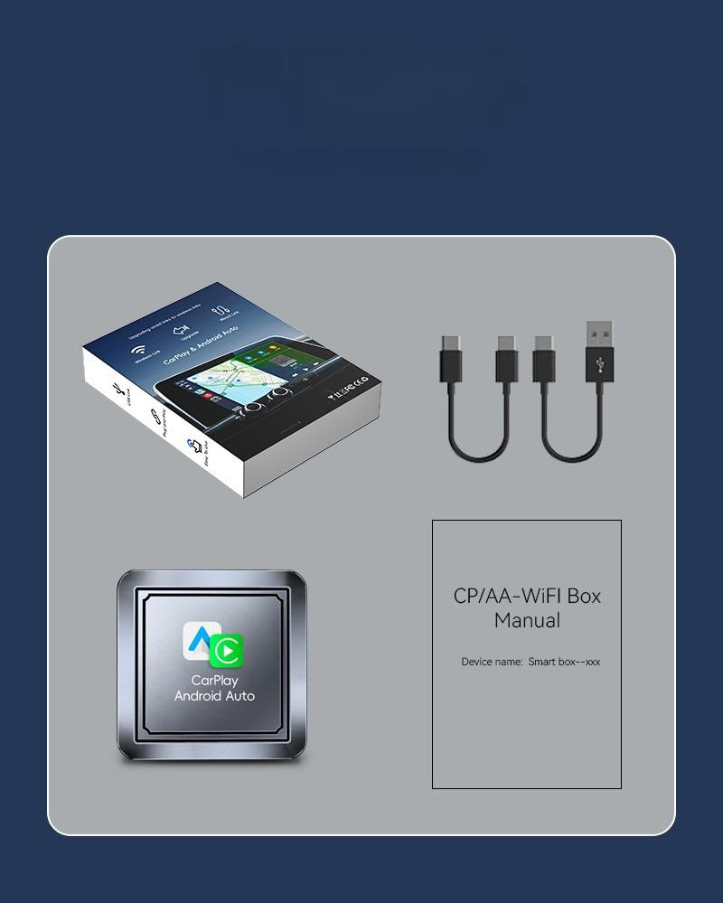 Adaptor wireless CarPlay & Android Auto 2-in-1 Q1S, compatibil cu Apple iOS 10+ si Android 11+, WiFi 5GHz, Plug-and-Play, compact si usor, transmisie stabila, conexiune Bluetooth, gri [16]