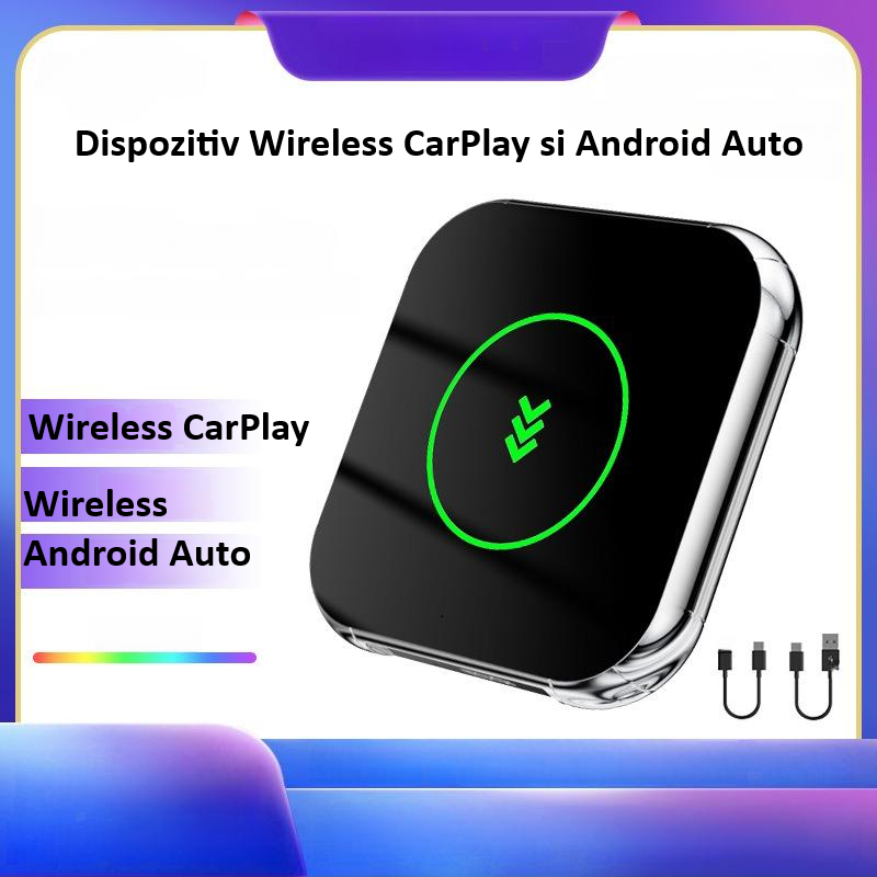 Adaptor wireless CarPlay & Android Auto 2-in-1 Q1BM, compatibil cu Apple iOS 10+ si Android 11+, WiFi 5GHz, Plug-and-Play, compact si usor, transmisie stabila, conexiune Bluetooth, negru [5]