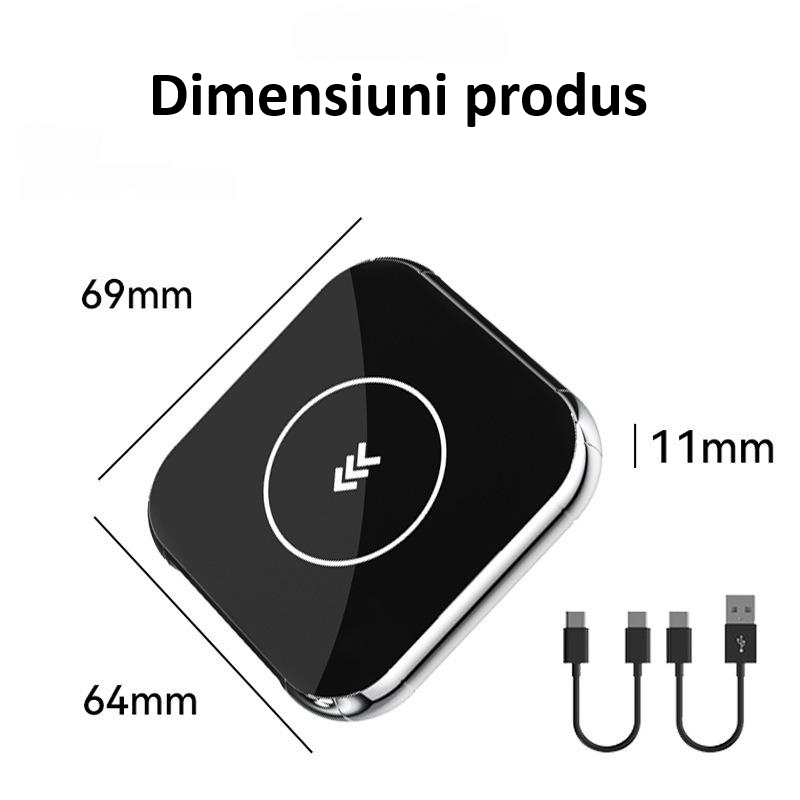 Adaptor wireless CarPlay & Android Auto 2-in-1 Q1BM, compatibil cu Apple iOS 10+ si Android 11+, WiFi 5GHz, Plug-and-Play, compact si usor, transmisie stabila, conexiune Bluetooth, negru [8]