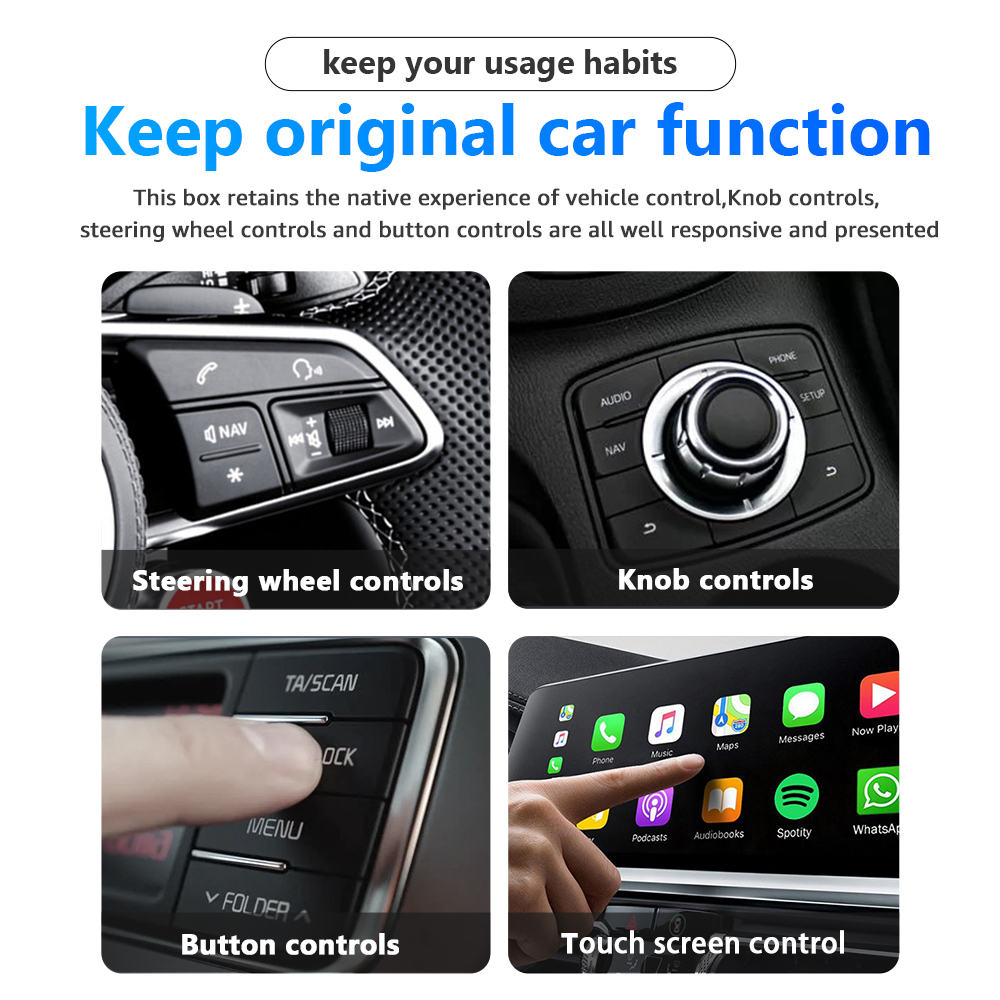 Adaptor wireless CarPlay & Android Auto 3-in-1 AI Box ZYTEQ®️, compatibil cu Apple iOS 12+ si Android 11+, configurare usoara Plug-and-Play, conexiune Bluetooth 5.4, WiFi 5GHz, suporta Netflix, Youtub [5]